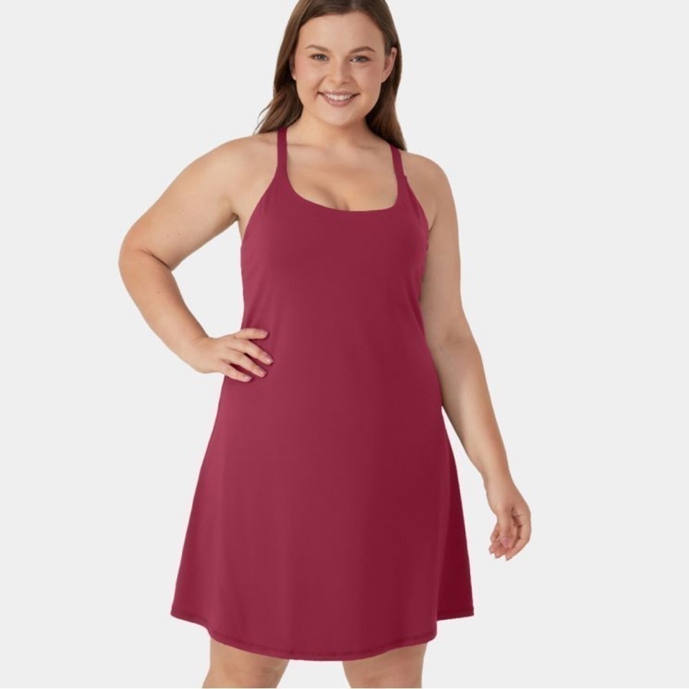 HALARA Red Athletic Halter Mini Dress